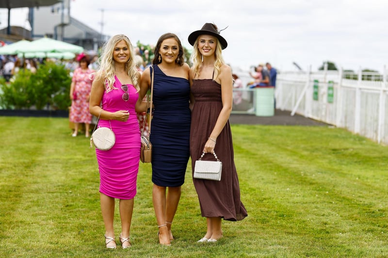 Day 2 at Down Royal Racecourse - Aimee Hillis, Shannon Mark, and Rebecca Laffin pictured at Down Royal.Photo by Phil Magowan / Press Eye