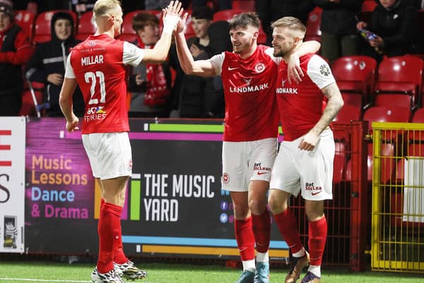 Larne trio Leroy Millar, Lee Bonis and Andy Ryan all scored in last Friday's 4-1 triumph over Glenavon at Inver Park. PIC: INPHO/Jonathan Porter