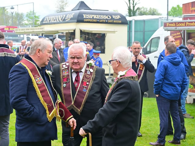 Pacemaker Press 21-04-2025: : Apprentice Boys parade took place on Easter Monday in Lisburn.
The annual Easter Monday march is "often regarded as the opening of the year's parading season".
The huge gathering in Lisburn sets off at 12.30pm. 50 bands in all took part in the parade coming from as far away as Fermanagh, Ballymena, Armagh and Newtownstewart in Co Tyrone.
Picture By: Arthur Allison /Pacemaker Press.