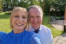 A nine-mile bed push from Lisburn to Belfast is taking place on Saturday, September 30 to raise £150,000 for life-saving cancer treatment for Crumlin woman, Rita McAlonan, pictured here with her husband James.
