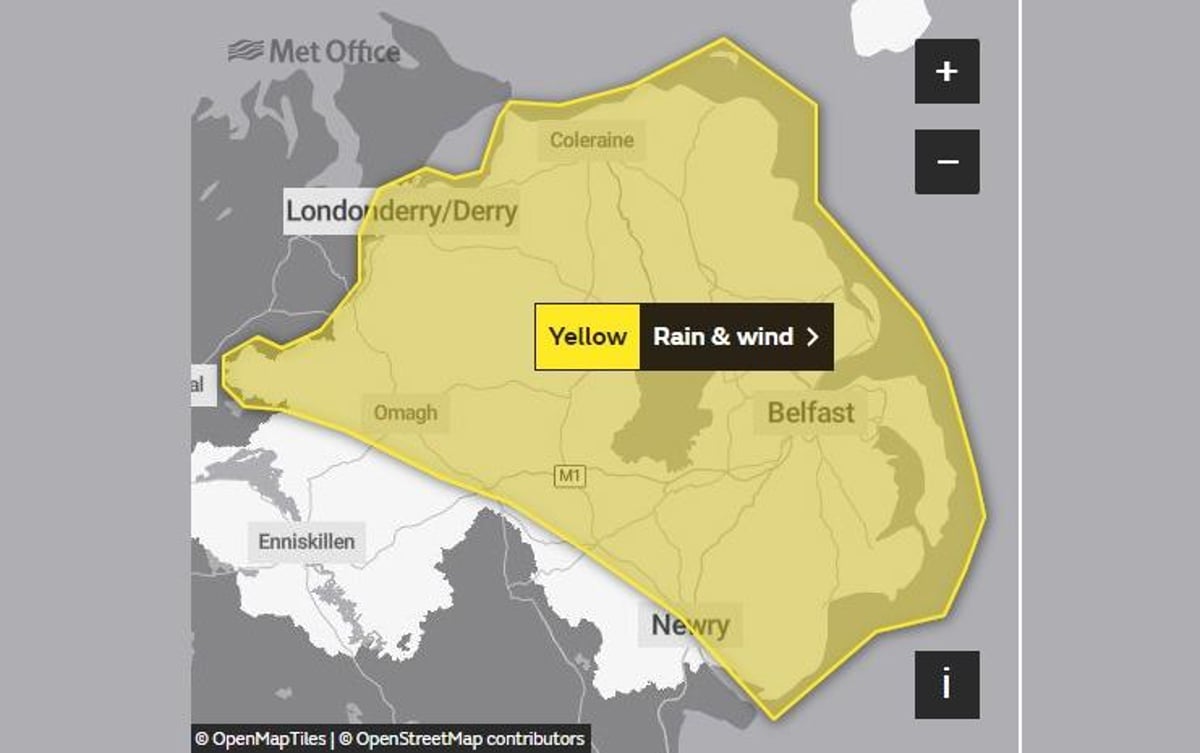 Weather warning: Met Office issues yellow weather warning for wind and rain