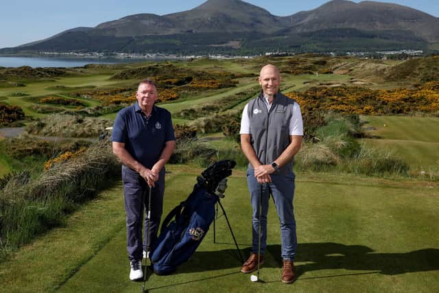 Bill Donald, General Manager of Royal County Down Golf Club, pictured with George Diamondis, Golf Marketing Manager at Tourism Northern Ireland.