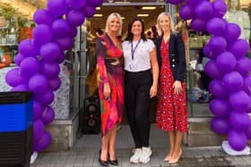 Upper Bann MP Carla Lockhart pictured with staff celebrating the opening of Menarys' new store in Lurgan