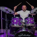 Allister Brown from Lisburn is attempted a drumming world record in memory of his partner