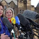 Sinn Fein president Mary Lou McDonald and vice president Michelle O'Neill. Sinn Fein has been performing strongly in opinion polls, with a survey, carried out by Ireland Thinks for the Sunday Independent, indicating that support for the party is at 34%.