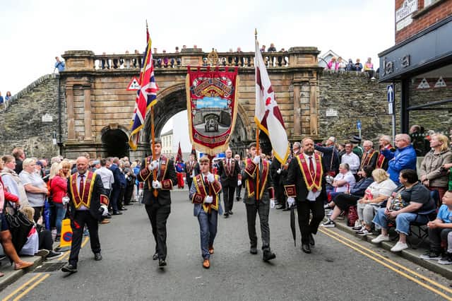 The Apprentice Boys on the streets of Londonderry on Saturday for their Relief of Derry parade