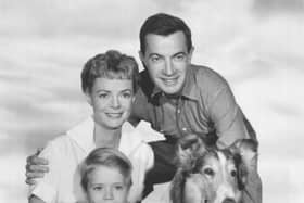 June Lockhart, Hugh Reilly, Jon Provost and Lassie, the original TV dog star
