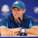 Team Europe's Rory McIlroy during a press conference at the Marco Simone Golf and Country Club, Rome, Italy, ahead of the 2023 Ryder Cup.