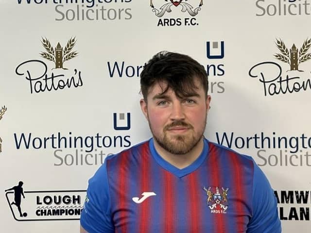 Callum Dougan after signing for Ards this summer. PIC: Ards FC