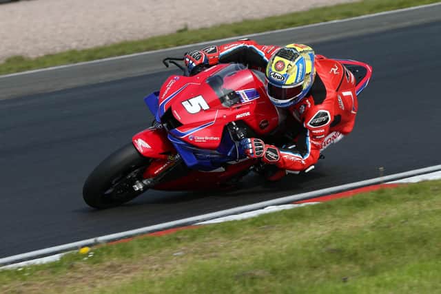 Manxman Nathan Harrison tested the Honda Racing UK Superstock and Superbike machines ahead of the North West 200 and Isle of Man TT. Picture: David Yeomans Photography