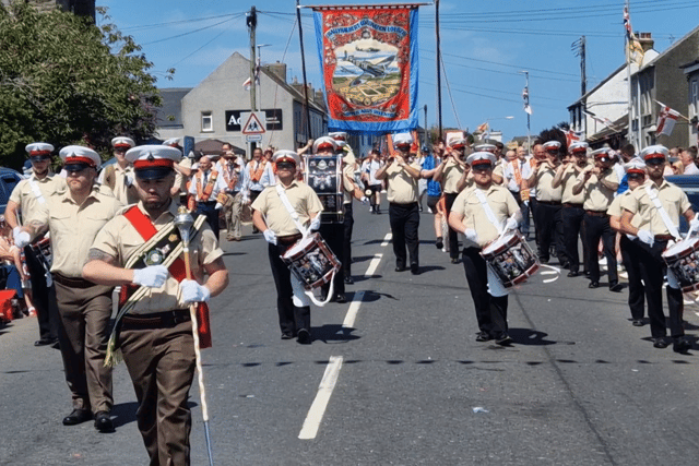 Pride and tradition on parade in Ballywalter. Photo: Iain Gray/News Letter