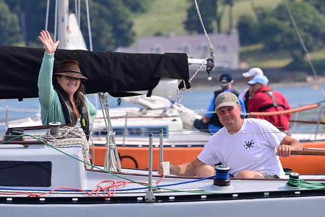 Plain sailing at Portaferry Marina yesterday to mark the 50th anniversary of the Ruffian 23 yacht. Pic: Colm Lenaghan/Pacemaker