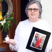 Brenda Doherty with a picture of her mother Ruth, who was the first female victim of Covid-19 in Northern Ireland