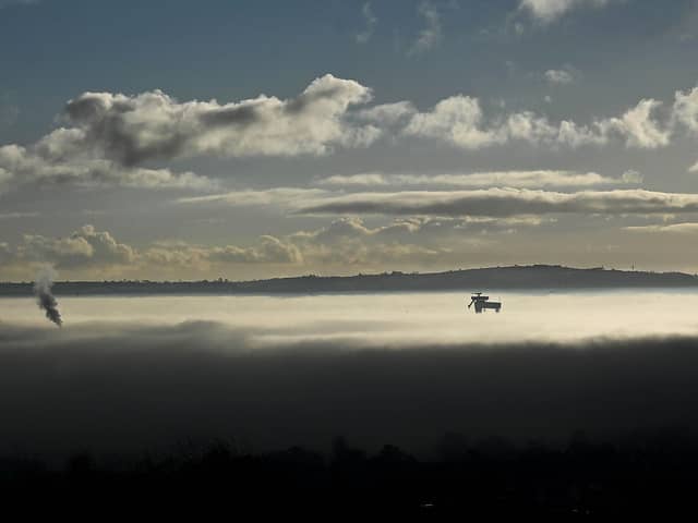 Heavy fog over Belfast on Sunday 7 January 2024 - Arthur Allison/Pacemaker Press
