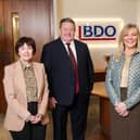 Maureen O’Reilly, economist for the QES, Brian Murphy, managing partner, BDO NI and Suzanne Wylie, chief executive, NI Chamber