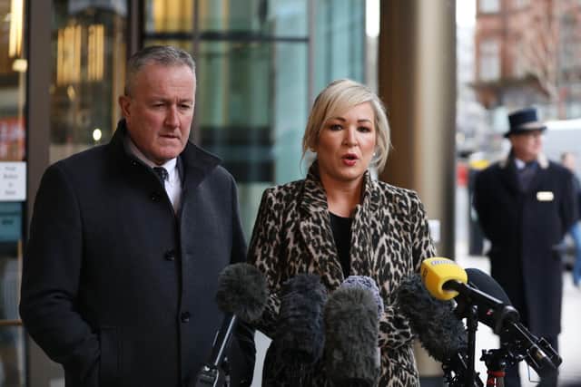 Picture by Graham Baalham-Curry: PressEye - Former south Armagh IRA member-turned-Sinn Fein MLA Conor Murphy with Michelle O’Neill, pictured at The Grand Central Hotel Belfast this week