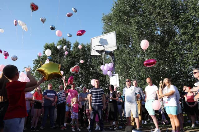 Balloons released for Chloe. Picture by Jonathan Porter/PressEye