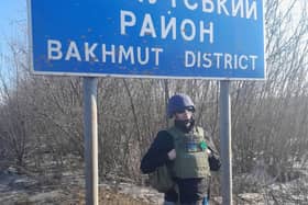 Rauri Morgan pictured in Bakhmut during his first trip to Ukraine as a trauma medic volunteer.