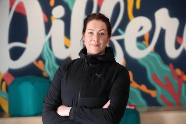 Among the women working at ESO Belfast is Sarah McAleavey, director of Cyber Defence
