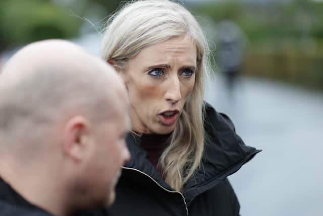 Carla Lockhart outside Drumcree Parochial Hall in Portadown. She has resigned as a party officer amid a deepening row with the leadership over the future of Stormont.