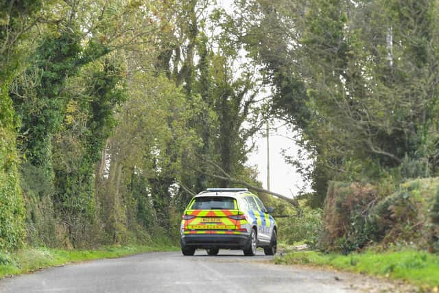Emergency services at the scene on Springwell Road, Groomsport