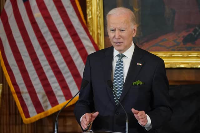 File photo dated 17/03/23 of US President Joe Biden who is to give a key address at Ulster University's new Belfast campus at the beginning of his visit to the island of Ireland next week. Issue date: Saturday April 8, 2023.