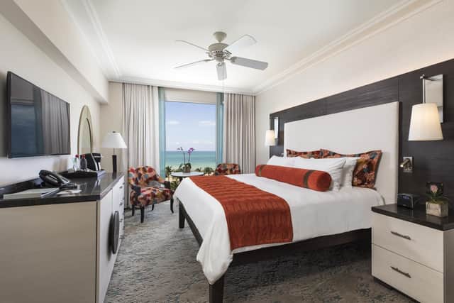 Our 'Oceanfront' room with king-size bed. Image: Craig Denis Creative