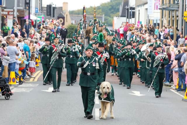 Up to 300 people took part in the parade through Ballymena town centre on Saturday.
Photo: Paul Faith