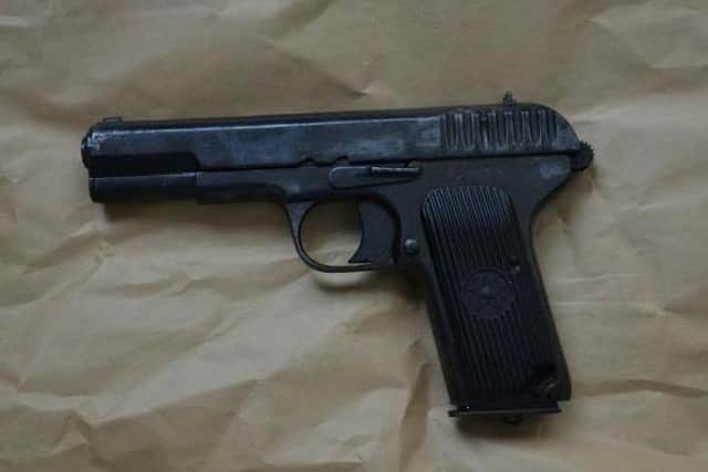 The firearm seized by anti-terrorism PSNI officers in the Creggan area of Londonderry today. The operation was followed by serious rioting and attack on police.
