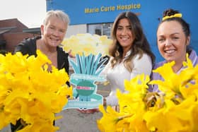 Anne Hannon, Marie Curie Partnership Manager with Laura Thompson, Corporate Marketing Manager at Henderson Group and Stephanie Biggerstaff, Health Care Assistant at Marie Curie