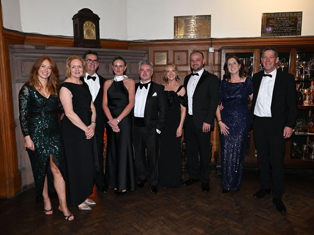 (left-right) Auleen Nutt, Hilary Colmer, Adrian Colmer, Ashley Donnelly, James Donnelly, Catherine Gordon, Paul Gordon, Sarah Robinson and Michael Robinson at the OC Ball organised by the Old Campbellian Society.
