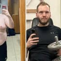 Belfast man Gary Redpath before and after his 6.5 stone weight loss