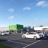 After last year’s devastating floods, members of the public have said that the plans are ‘great’, that the new Asda store is ‘very much needed for Downpatrick’, and that the anchor retailer in the town is the ‘biggest draw for smaller businesses and services’.  Pictured is CGI of the new store