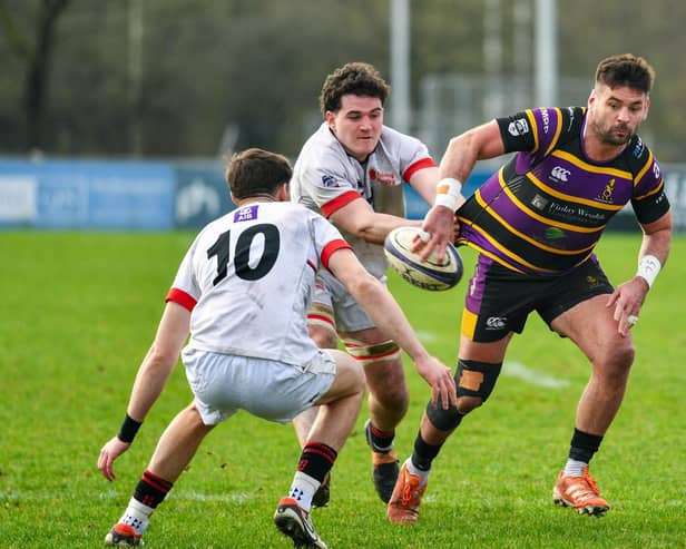 Instonians player/coach Paul Pritchard (right). (Photo by Andrew McCarroll/Pacemaker Press)