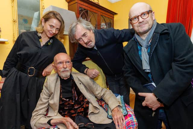 ​At the launch of Enchanted Life: Herbie with novelist Ally Bunbury, writer Sebastian Barry, and film-maker Lenny Abrahamson. Photo Credit: Michael O’Rourke, Carlow Nationalist