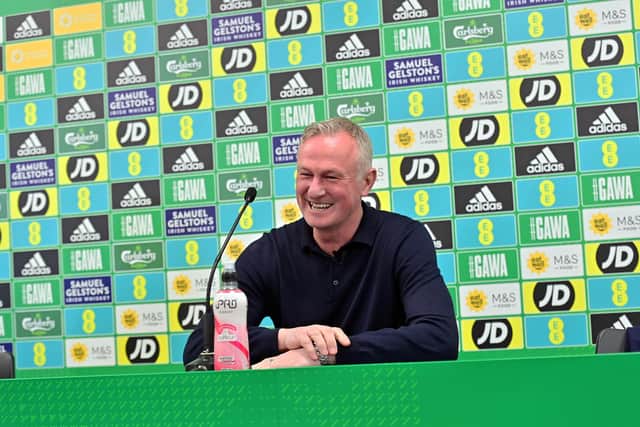 Northern Ireland manager Michael O’Neill back at Windsor Park with the announcement that he has signed a new five and a half year contract. Photo Colm Lenaghan/Pacemaker Press