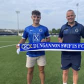Dungannon Swifts manager Rodney McAree welcomes Niall Owens to Stangmore Park