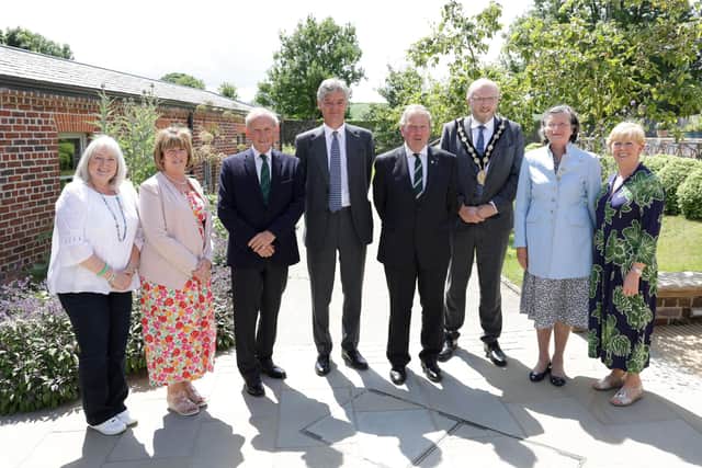 Veterans Commissioner, Danny Kinahan with Lord- Lieutenants for Co Down and Co Fermanagh, Mayor Andrew Gowan and some of the Greenfinches in attendance