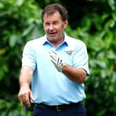 Sir Nick Faldo during the Pro-Am day ahead of the Betfred British Masters at The Belfry