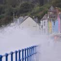 Waves at Whitehead in Co Antrim during Storm Agnes in September 2023. Photo: Colm Lenaghan/Pacemaker