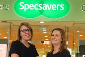 Specsavers Connswater is set to open a new store within the Connswater Retail Park, to enhance its offering to the local community. Pictured are Paula Cunningham, ophthalmic director and Lynsey Caldwell, retail director of Specsavers Connswater