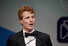 Joe Kennedy III speaking at the Ireland Funds 31st National Gala. National Building Museum, in Washington, DC, during the Taoiseachs visit to the US for St Patrick's Day. Picture date: Thursday March 16, 2023.