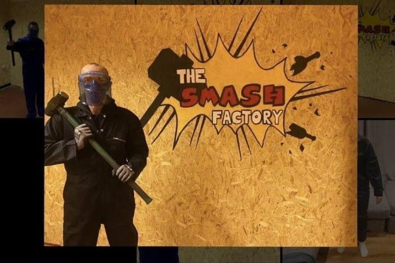 Gary Anderson, the frontman of local rock-n-roll band Cellar Door, and owner of The Smash Factory pictured with the PPE