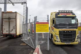 Lorries at Belfast Port. The House of Lords committee found that some businesses will find the new processes more burdensome than under the protocol with grace periods