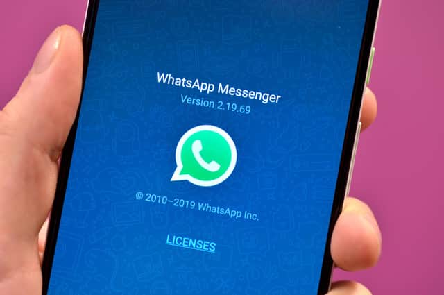 WhatsApp icon on a smartphone. Phone: Nick Ansell/PA Wire