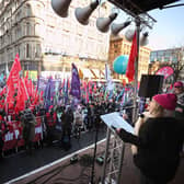 A union rally outside Belfast City Hall, on Thursday amid strikes over pay across Northern Ireland. There was scant coverage of the harm from the strikes. And the private sectors cannot compete with the public sick pay, pensions and holiday entitlements