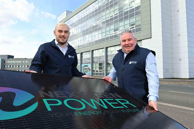Next-Gen Power founder and managing director Mark Bailie and head of domestic sales Lee McCullough have double reason for celebration this month. Not only has the solar energy specialist announced a record year in which it doubled its sales on the island of Ireland, Next-Gen is also celebrating its 10th birthday, having been founded in March 2013