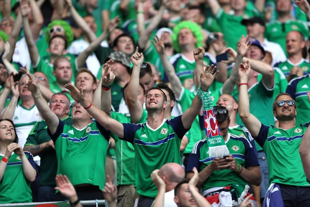 Northern Ireland fans during their Euro 2016 victory over Ukraine in Lyon
