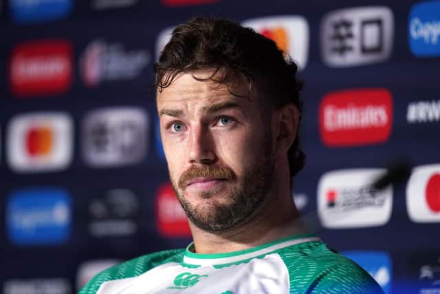 Ireland's Caelan Doris during a press conference at the Stade de France in Paris. (Photo by Adam Davy/PA Wire)