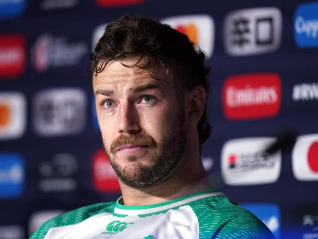 Ireland's Caelan Doris during a press conference at the Stade de France in Paris. (Photo by Adam Davy/PA Wire)